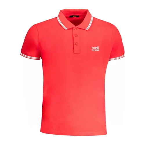 Polo Rojo Manga Corta Bordado - Cavalli Class - Modalova