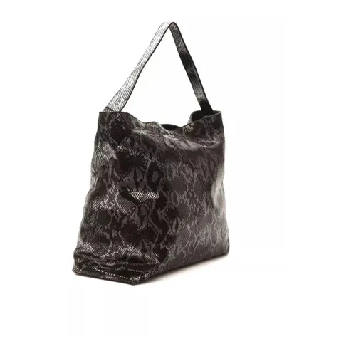 Python Print Leather Shoulder Bag - Pompei Donatella - Modalova