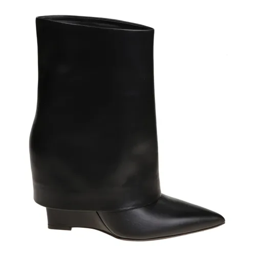 Black Leather Ankle Boot - Sergio Levantesi - Modalova