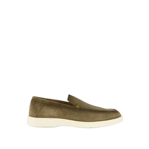 Green Suede Loafers - Santoni - Modalova