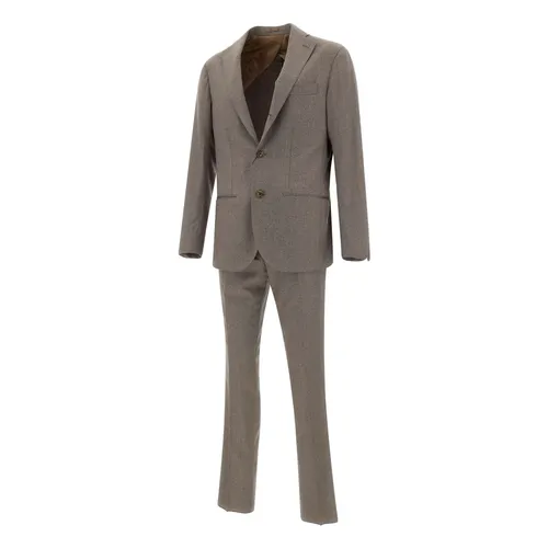 Herringbone Wool Two-Piece Suit - Barba - Modalova