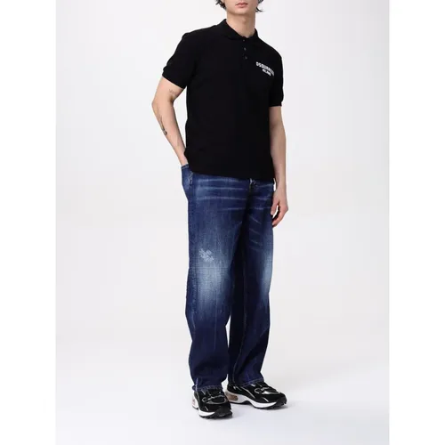 Blue Distressed Relaxed Fit Jeans - Dsquared2 - Modalova