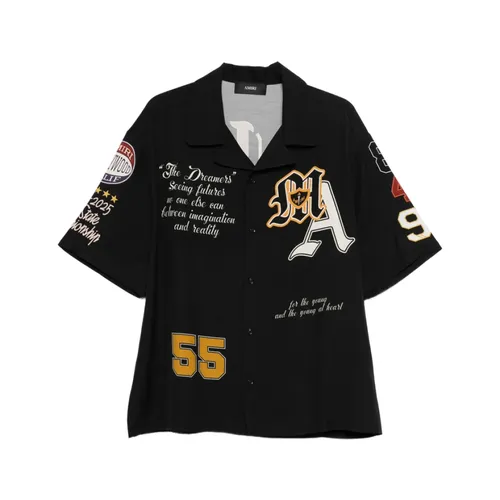 Varsity Patch Oversized Camp Shirt - Amiri - Modalova