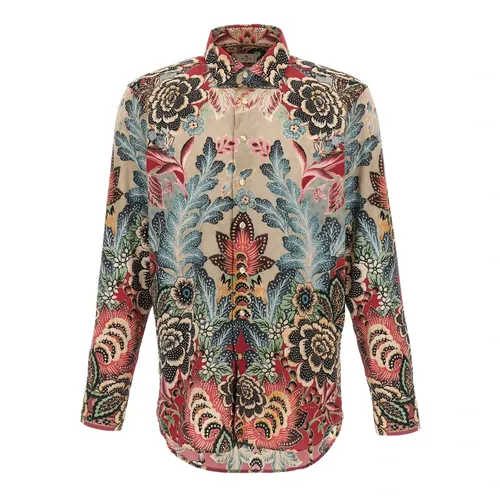 Camisa de Algodón con Estampado Colocado - Etro - Modalova
