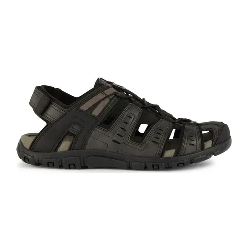 Black Flat Strada Sandals - Geox - Modalova