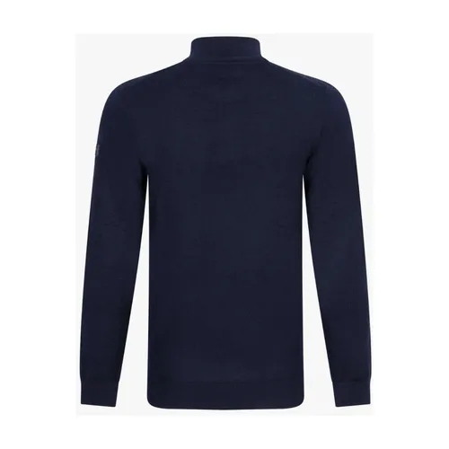 Merino Half Zip Pullover Navy Blue - Cavallaro - Modalova