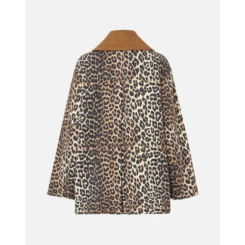 Printed Canvas Midi Jacket - Ganni - Modalova