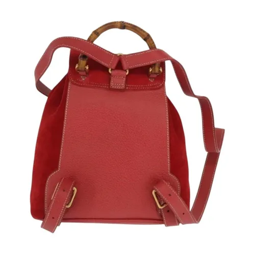Pre-owned Vintage Suede Bamboo Backpack - Gucci Vintage - Modalova