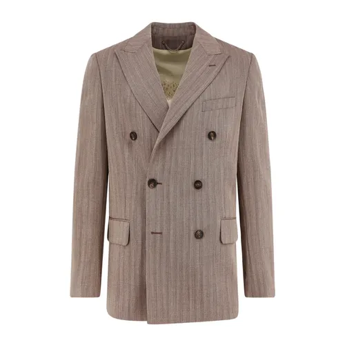 Double-breasted Checked Wool Coat - Golden Goose - Modalova