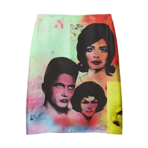 Printed Silk Twill Pencil Skirt - Versace - Modalova