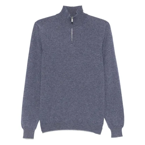 Luxury Cashmere Half-Zip Knitwear - Fedeli - Modalova