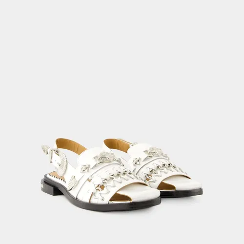 White Leather Open Pointed Sandals - Toga Pulla - Modalova
