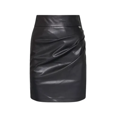 Falda de cuero sintético drapeada - Twinset - Modalova