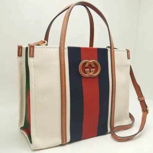 Pre-owned Canvas Tote Bag - Gucci Vintage - Modalova