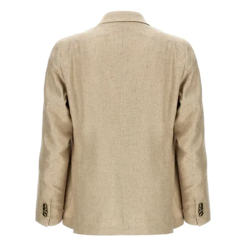 Double-breasted Silk Jacket - Tagliatore - Modalova
