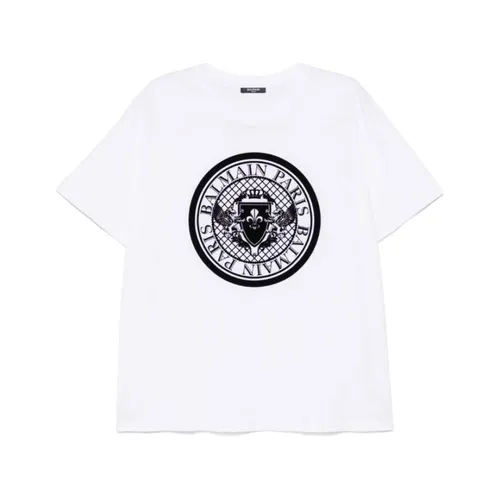 Coin Flock Monochrome Tee - Balmain - Modalova