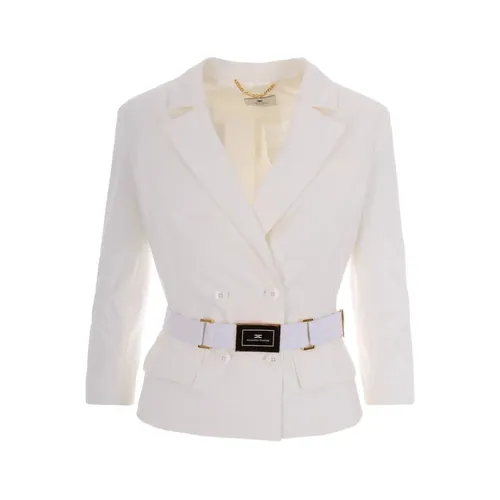 Technical Bi-Elastic Fabric Jacket - Elisabetta Franchi - Modalova