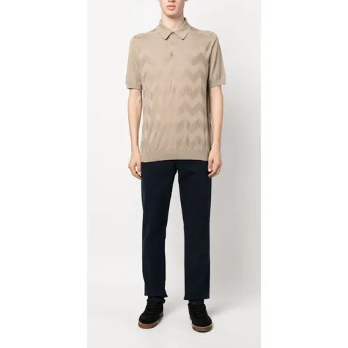 Wave Print Polo Shirt - Kiton - Modalova