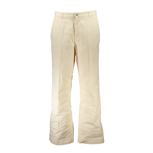 Beige Wide Leg Pants with Logo - Guess - Modalova