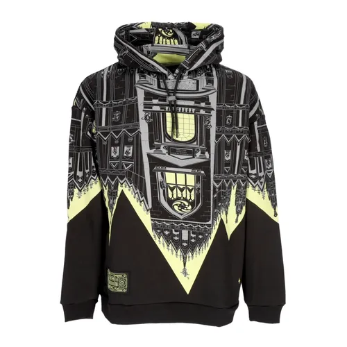 Milan Cathedral Print Hoodie Black/Lime - Dolly Noire - Modalova