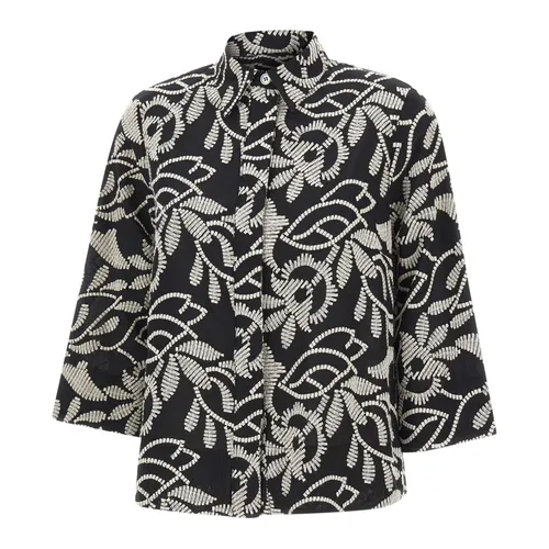Floral Embroidered Shirt - Elena Mirò - Modalova