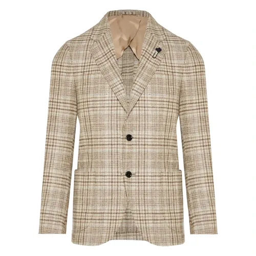 Checked Wool/Cashmere Jacket - Lardini - Modalova