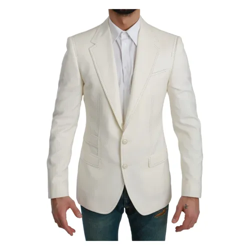 White Wool Blazer Sicilia Model - Dolce & Gabbana - Modalova