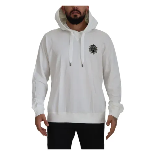 Luxury White Hooded Sweater - Dolce & Gabbana - Modalova