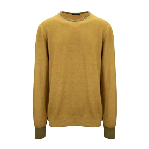 Men's Wool Sweater with Logo Patch - Fay - Modalova