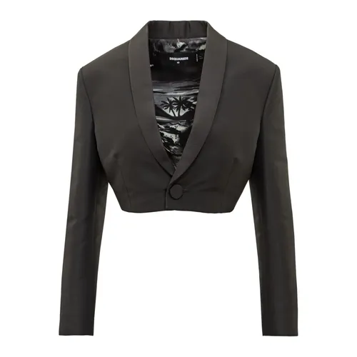 Blazer Cropped con Estampado Interior - Dsquared2 - Modalova