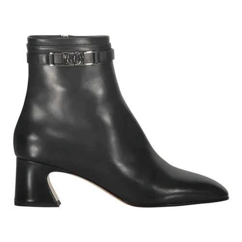 Almond Toe Leather Ankle Boots - Ferragamo - Modalova