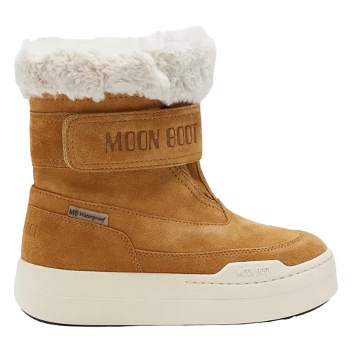 Brown Suede Kids Strap Boots - Moon Boot - Modalova