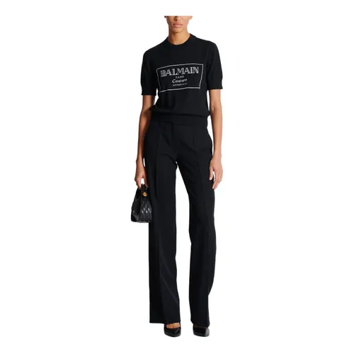 Couture two-tone knit top - Balmain - Modalova