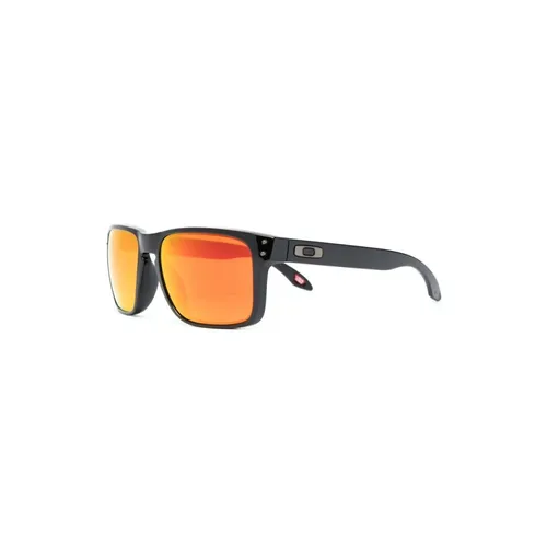 Black Square Sunglasses with Orange Lenses - Oakley - Modalova
