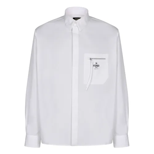 Boxy Cotton Poplin Shirt - Fendi - Modalova