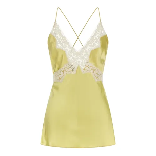 Satin Top with Lace - Alberta Ferretti - Modalova