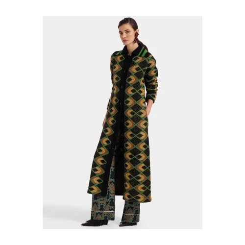 Geometric Print Maxi Coat - La DoubleJ - Modalova