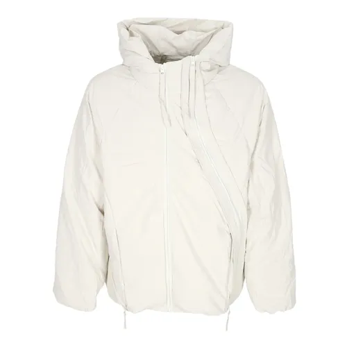 White Puffer High Collar Down Jacket - Acupuncture - Modalova