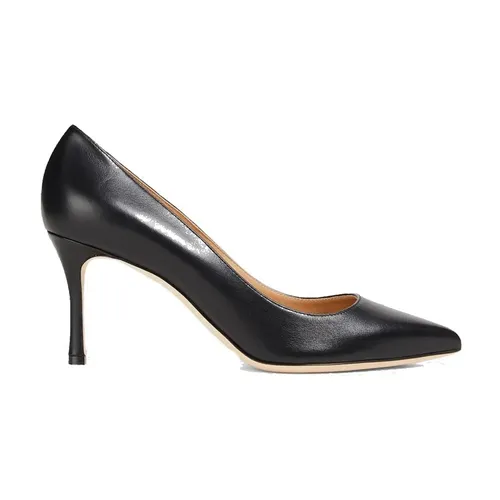 Black Leather Pointed Toe Pumps - Sergio Rossi - Modalova