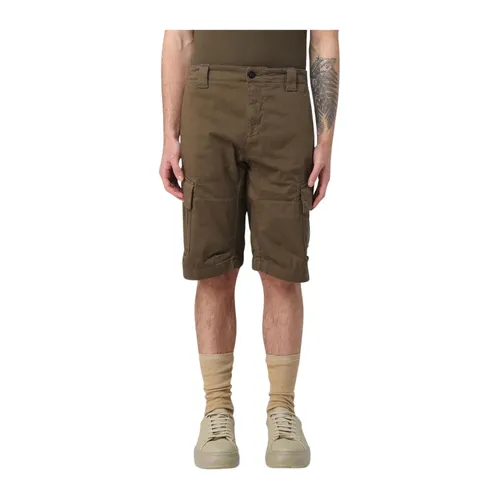 Khaki Cargo Shorts with Pockets - C.p. Company - Modalova