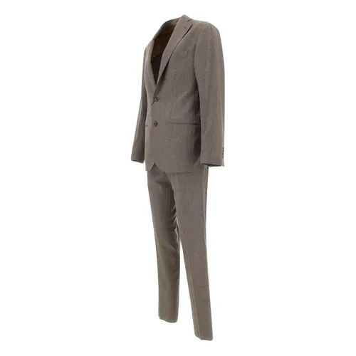 Herringbone Wool Two-Piece Suit - Barba - Modalova