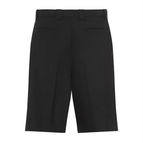 Wool Blend Twill Short with Web - Gucci - Modalova