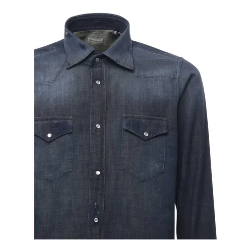 Texas Cotton Denim Shirt - Sartorio Napoli - Modalova