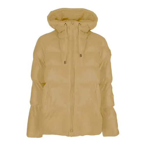 Yellow Nylon Hooded Down Jacket - Pinko - Modalova