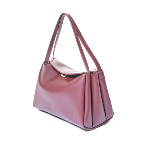Eudora Vegan Leather Shoulder Bag in Dark Purple - THEMOIRè - Modalova