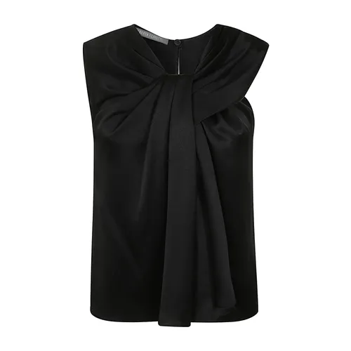 Black Satin Top - Alberta Ferretti - Modalova