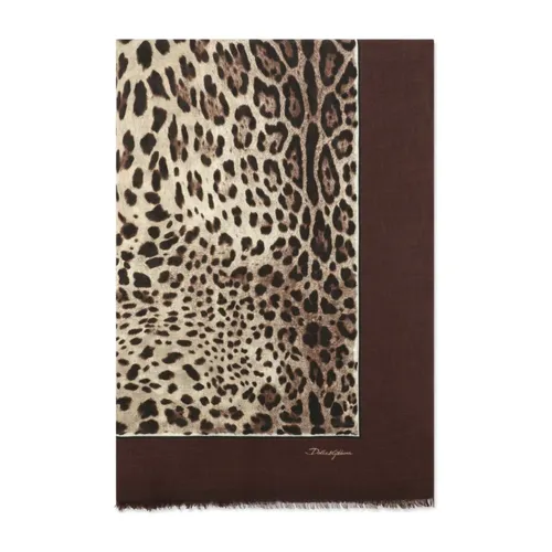 Leopard Print Scarf - Dolce & Gabbana - Modalova