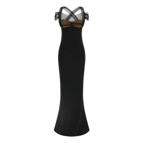 Draped Padded Cup Maxi Dress - Nensi Dojaka - Modalova