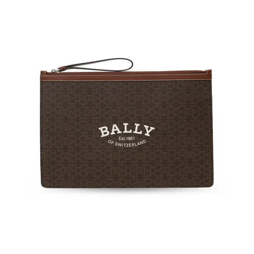 Logo Large Clutch Bag Brown - Bally - Modalova