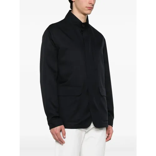 Polyester Field Jacket with Button Closure - Zegna - Modalova